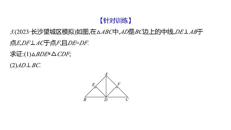 中考数学第一轮复习 课件：  微专题8　全等三角形之六大模型第7页