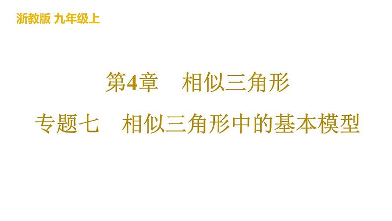 第4章 相似三角形专题七　相似三角形中的基本模型课件浙教版数学九年级上册01