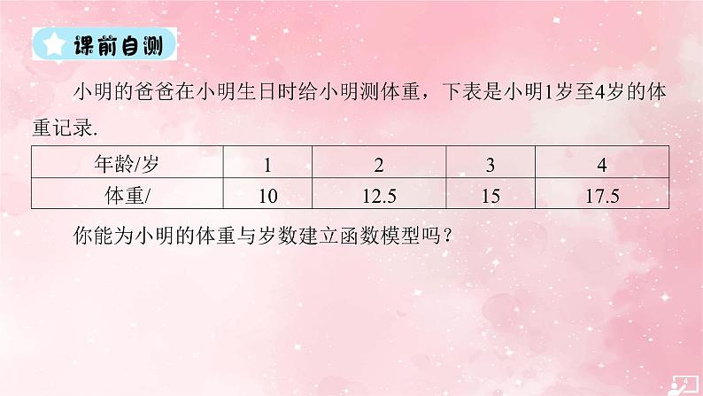 建立一次函数模型进行预测课件八年级数学下册（湘教版）04