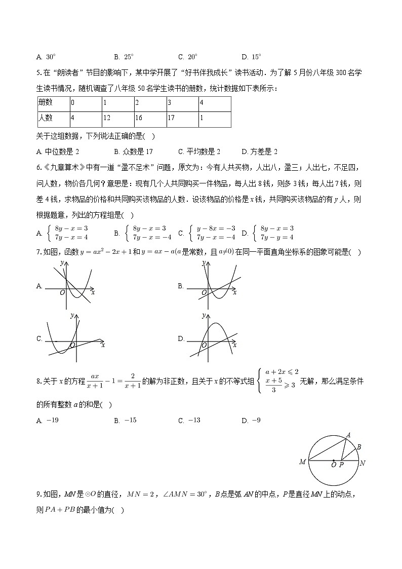 2023-2024学年山东省泰安市泰山实验中学中考数学一模试卷02