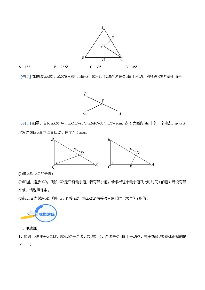 专题09 三角形中的垂线段最短模型-中考数学几何模型（重点专练）02