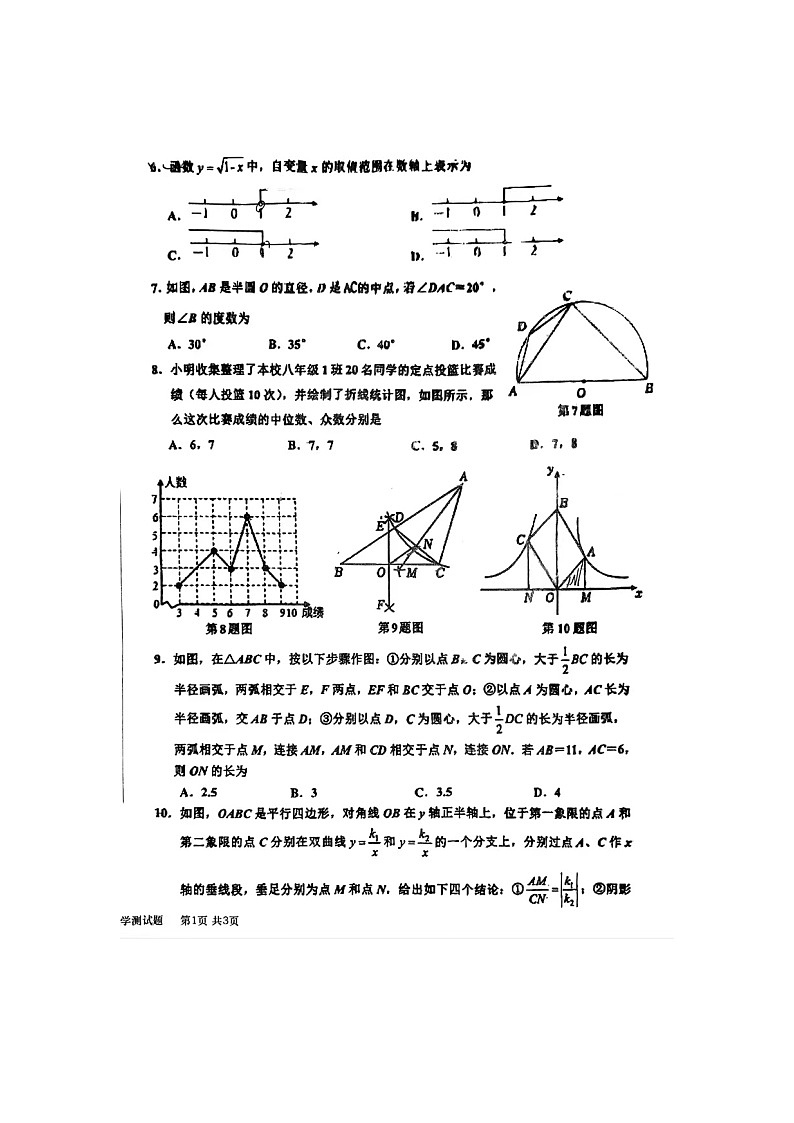 2024年山东省日照市日照经济技术开发区中学中考二模数学试题第2页
