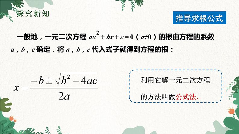 21.2.2 公式法 人教版数学九年级上册课件208