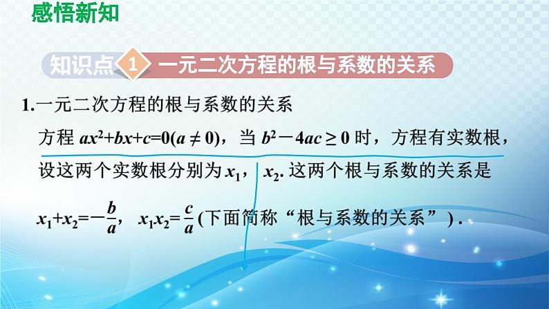 21.2.4 一元二次方程的根与系数的关系 人教版数学九年级上册导学课件03