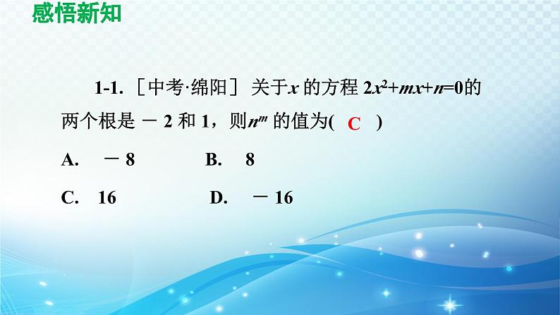 21.2.4 一元二次方程的根与系数的关系 人教版数学九年级上册导学课件08