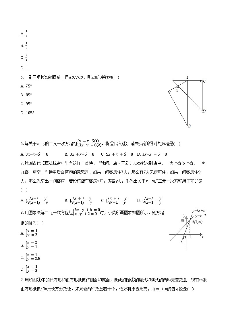 2023-2024学年山东省青岛市莱西市七年级（下）期中数学试卷（五四学制）（含解析）第2页