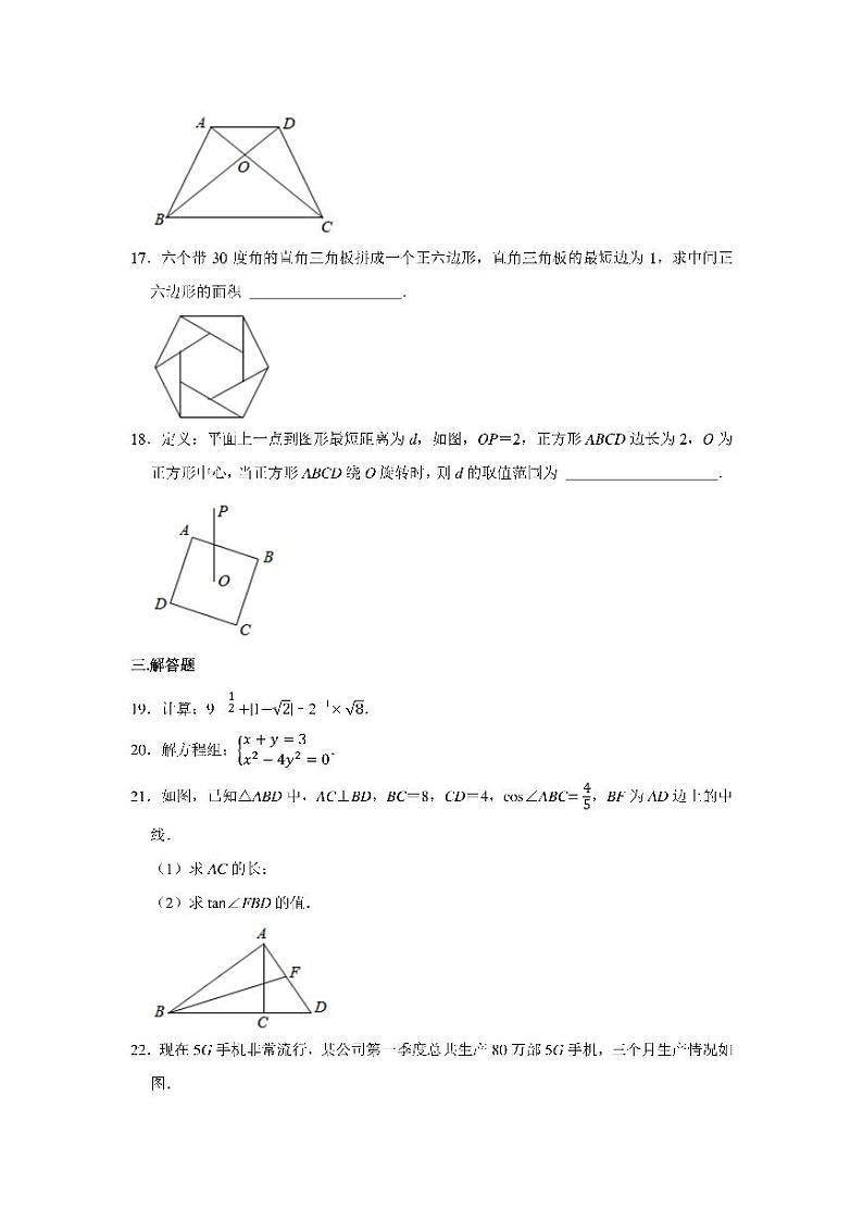 2021年上海市中考数学真题试卷含解析03