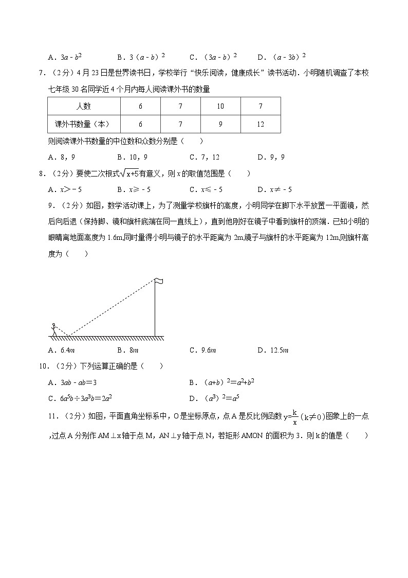 2024年云南省昆明市寻甸县中考数学二模试卷02