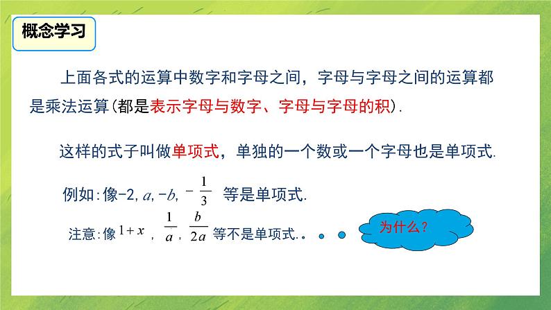 北师大版七年级上册数学第三章3.3整式课件PPT第5页