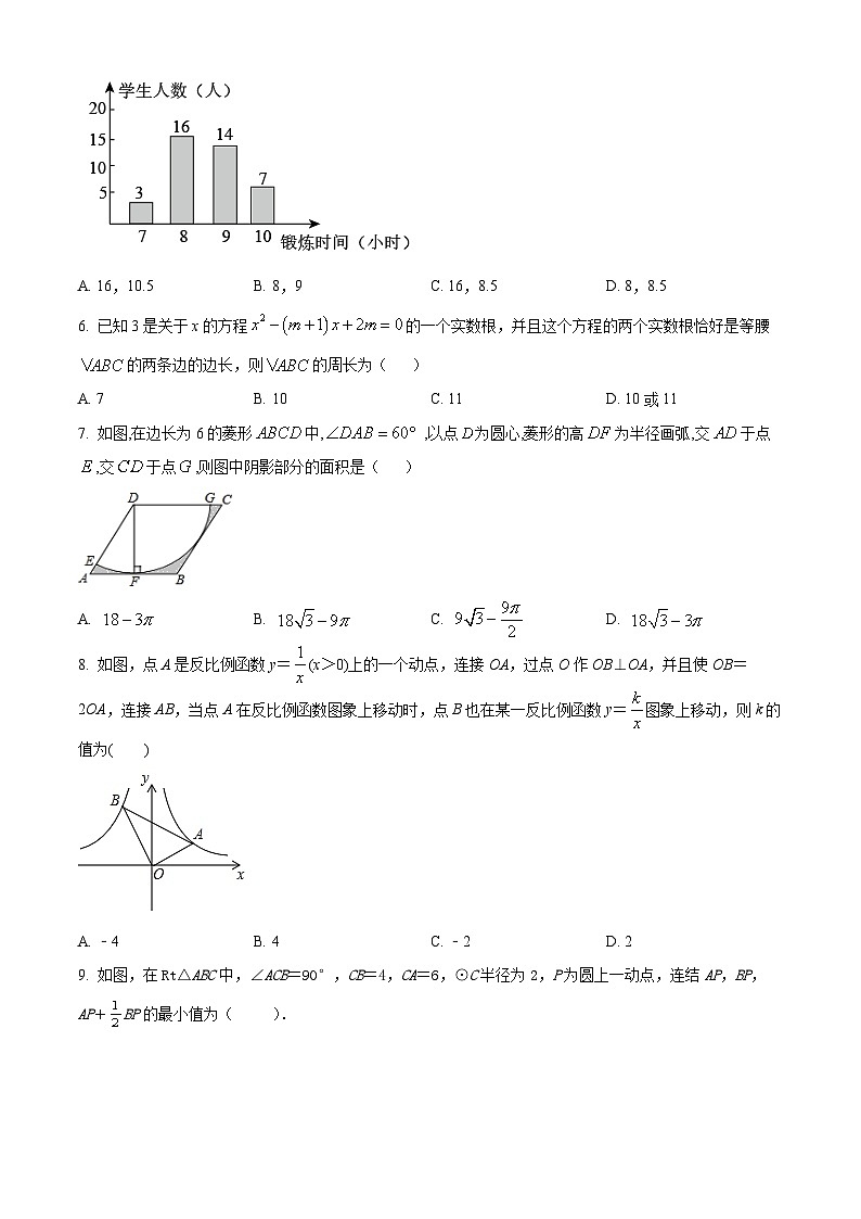 2024年广东省广州市广东广雅中学中考二模数学试题（原卷版+解析版）02