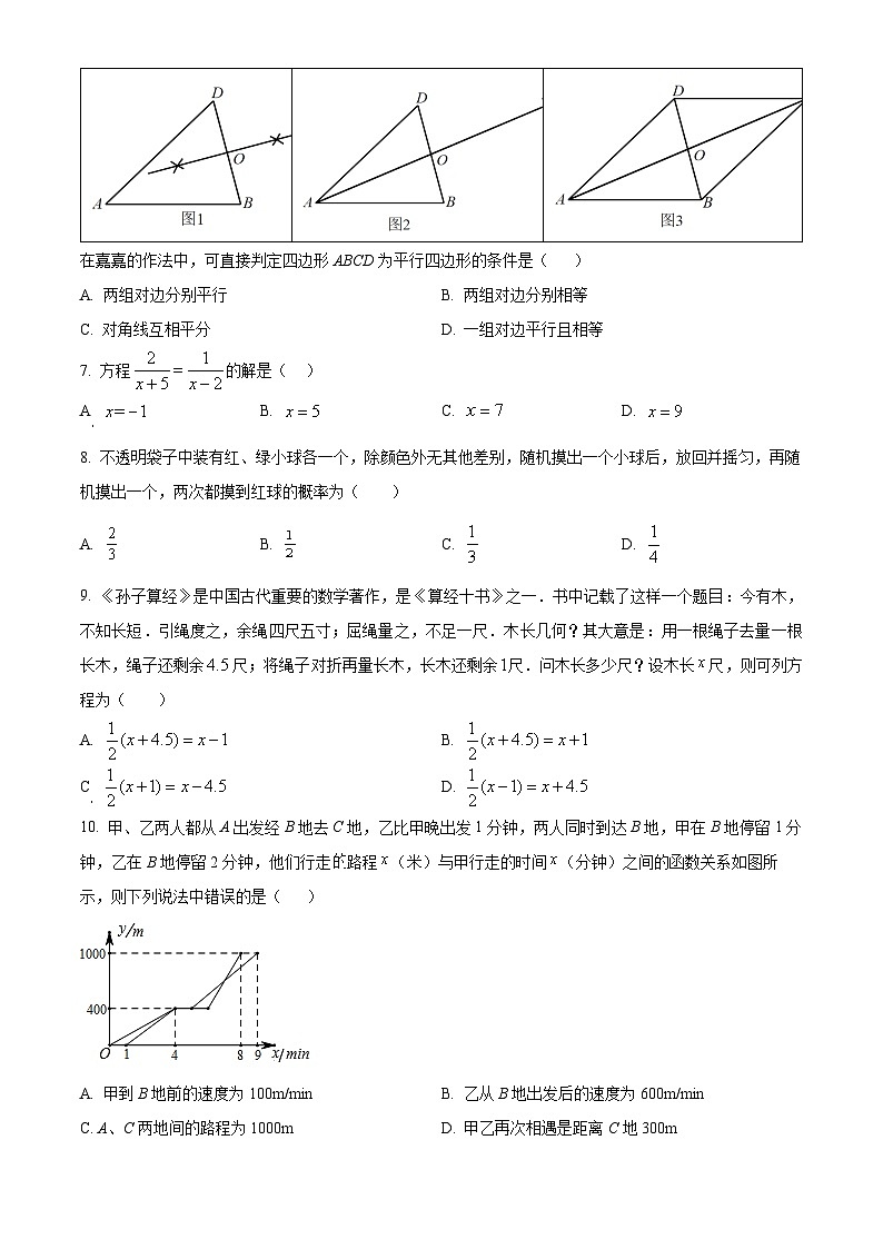 2024年黑龙江哈尔滨市虹桥初级中学中考三模数学试题（原卷版+解析版）02