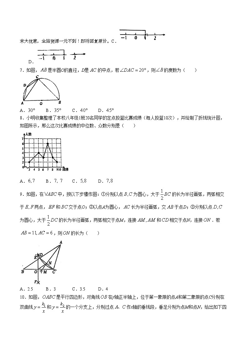 01，2024年山东省日照市日照经济技术开发区中学中考二模数学试题(无答案)第2页