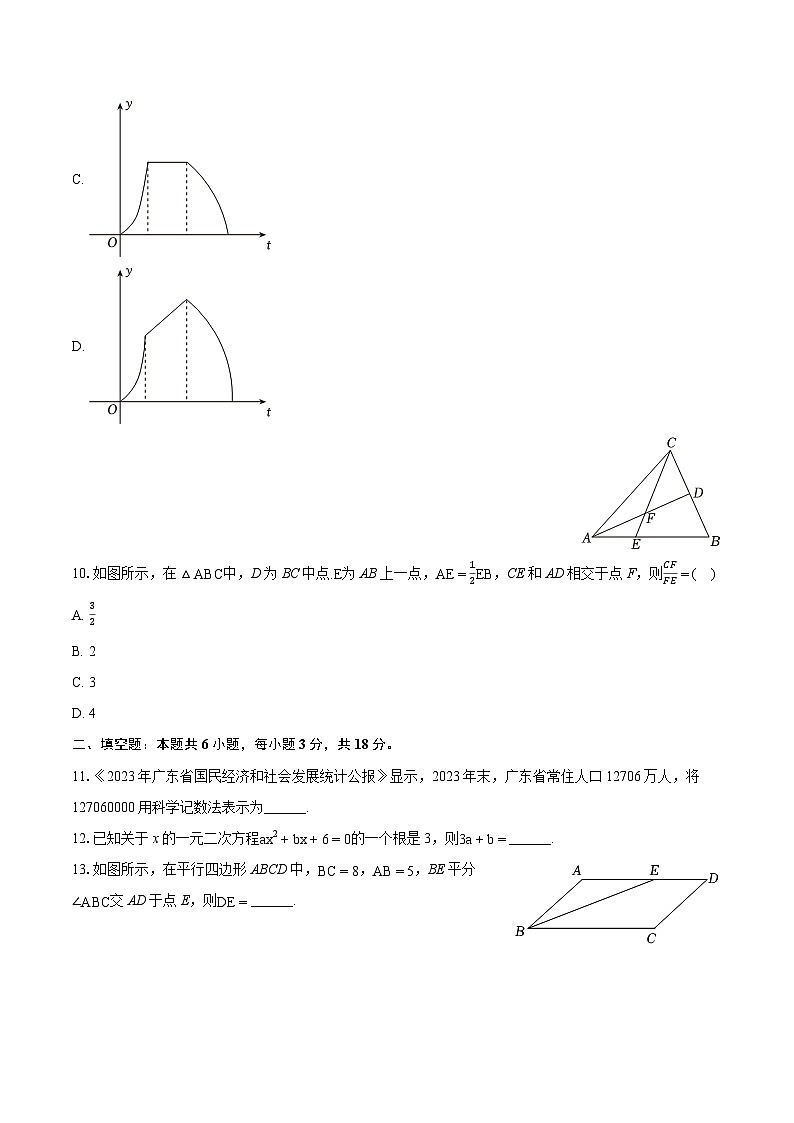 2024年广东省梅州市中考数学模拟试卷（含详细答案解析）03