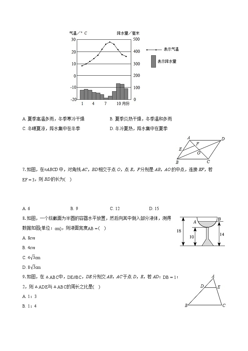 2024年甘肃省陇南市武都区中考数学一模试卷（含详细答案解析）02