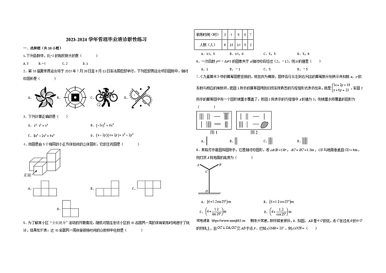 24，2024年福建省莆田哲理中学初中毕业班九年级数学诊断性练习试题01