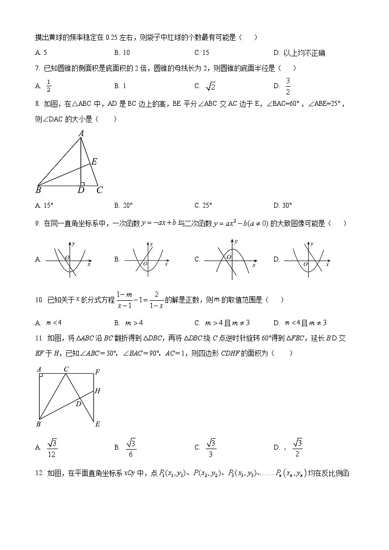 2024年四川省德阳市中江县九年级中考三模数学试题（学生版+教师版）02