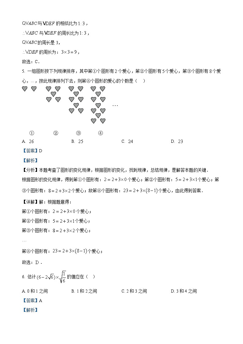 2024年重庆市忠县后乡片区十校联考中考一模数学试题（学生版+教师版）03