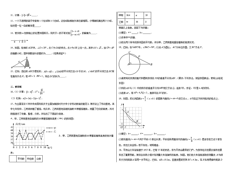2024年河南省平顶山市九年级中考三模数学试题02