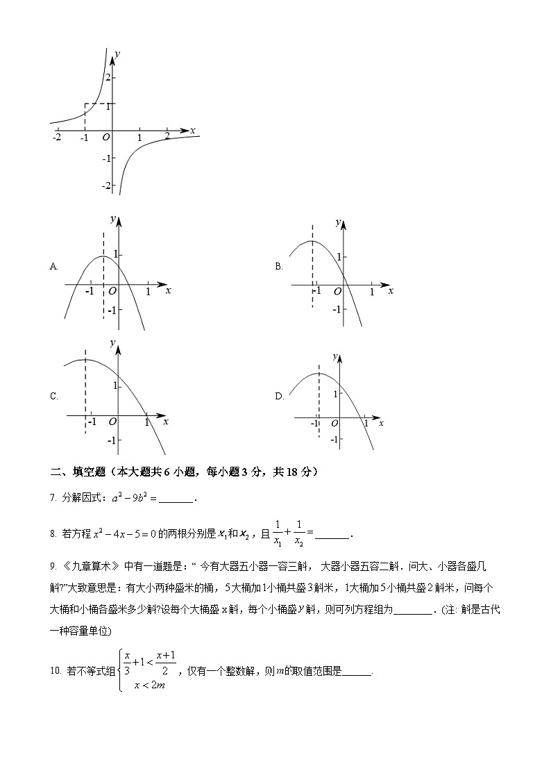 2024年江西省上饶市玉山县中考二模数学试题（学生版+教师版）02