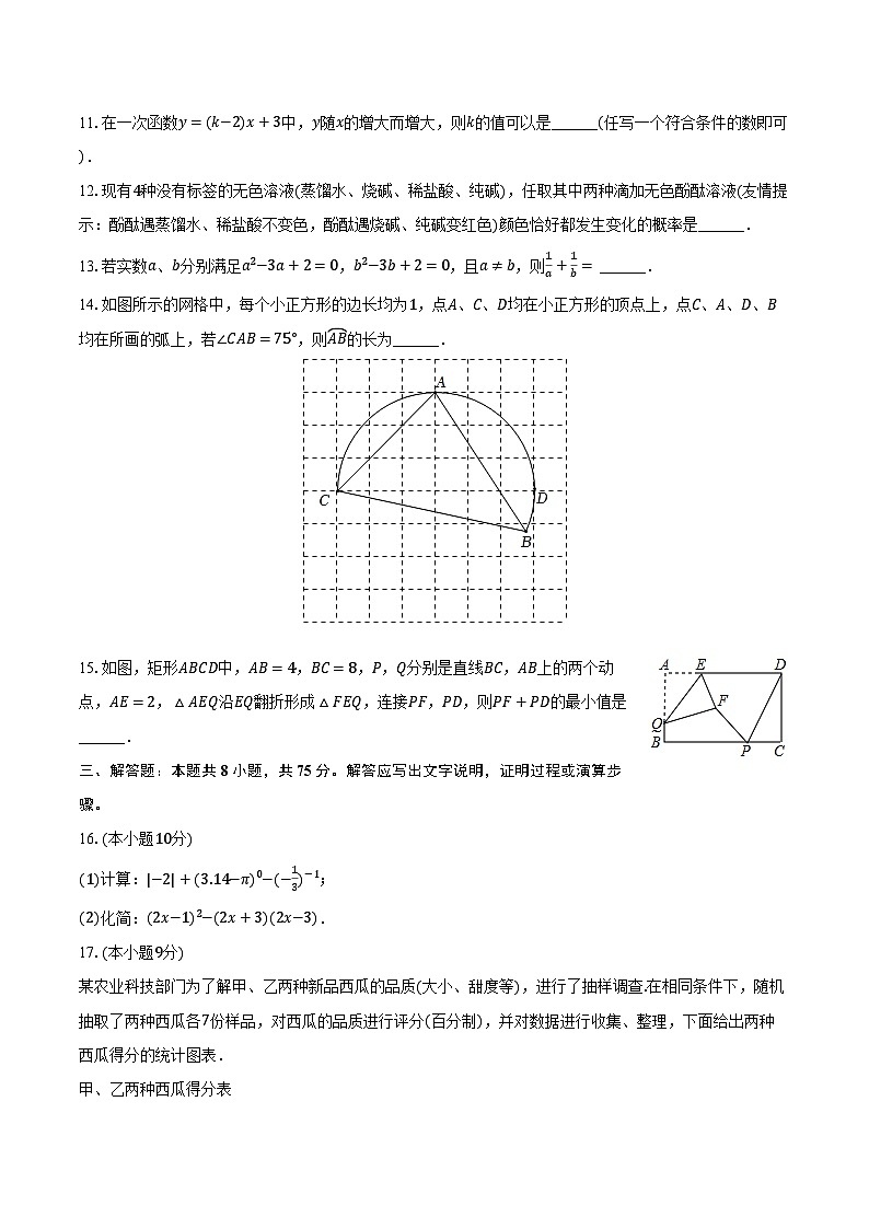 2024年河南省周口市郸城县中考数学四模试卷（B卷）（含解析）03