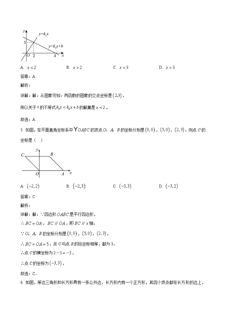 吉林省松原市前郭尔罗斯蒙古族自治县2022-2023学年八年级下学期5月月考数学试卷(含解析)02