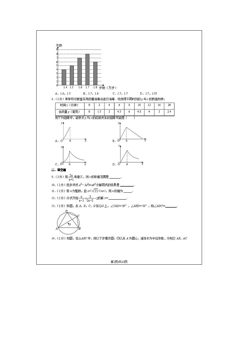 2024北京人大附中初三一模数学试题及答案第2页