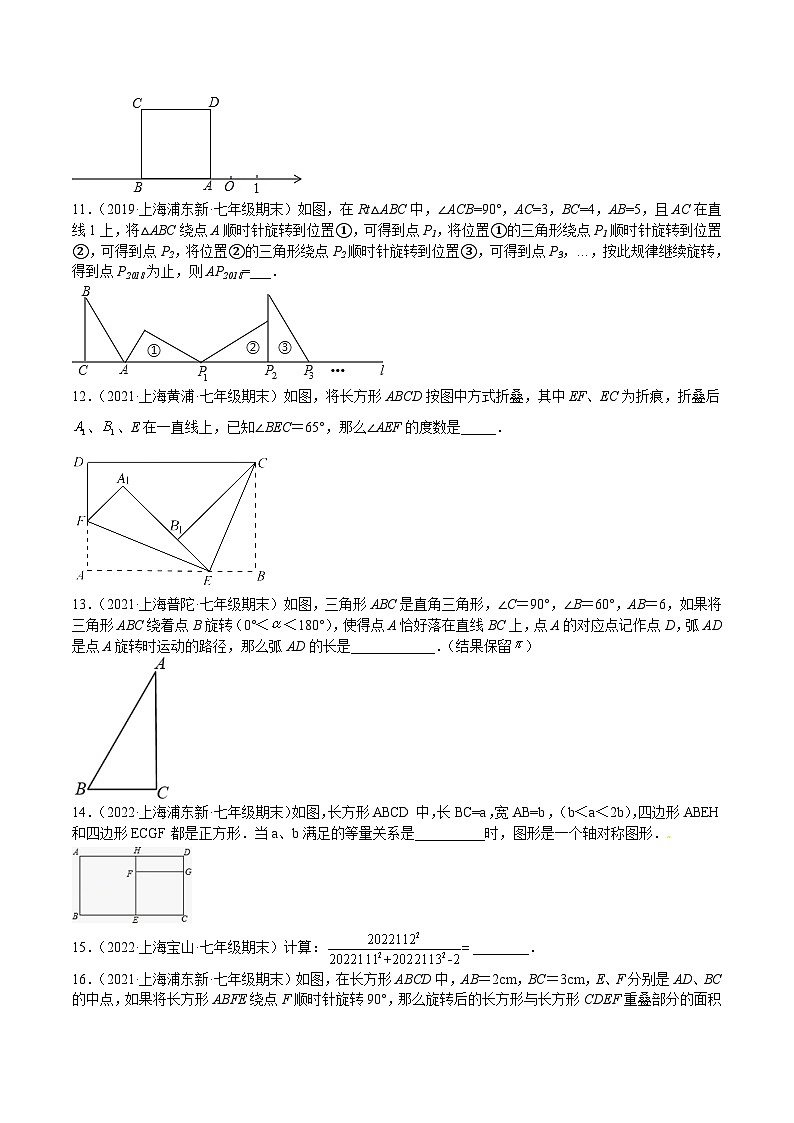 沪教版七年级数学上册期中期末挑战满分冲刺卷特训06期末历年选填压轴题(第9-11章)(原卷版+解析)03