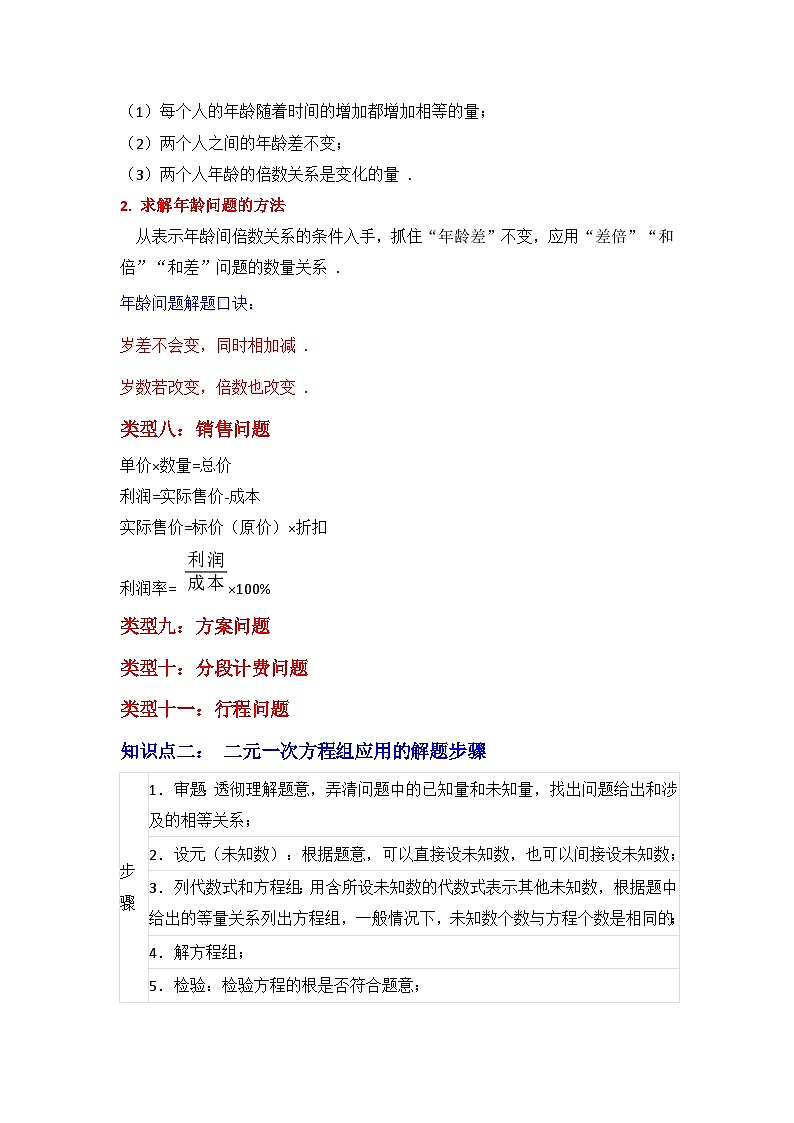 浙教版七年级数学下册专题2.3二元一次方程组的应用(知识解读)(原卷版+解析)第2页