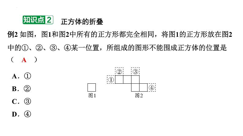 1.2展开与折叠 正方体的展开与折叠讲练课件 2024-2025学年北师大版数学七年级上册第5页