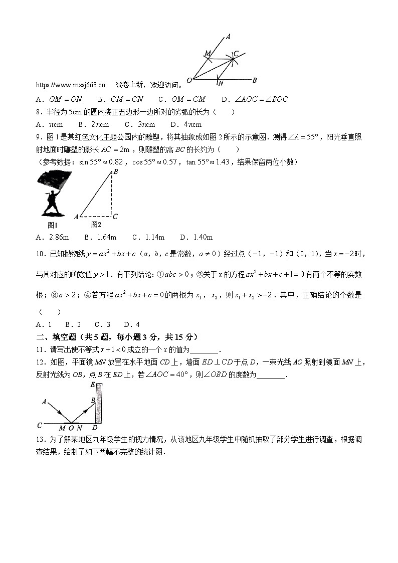 14，2024年湖北省孝感市中考三模数学试题第2页