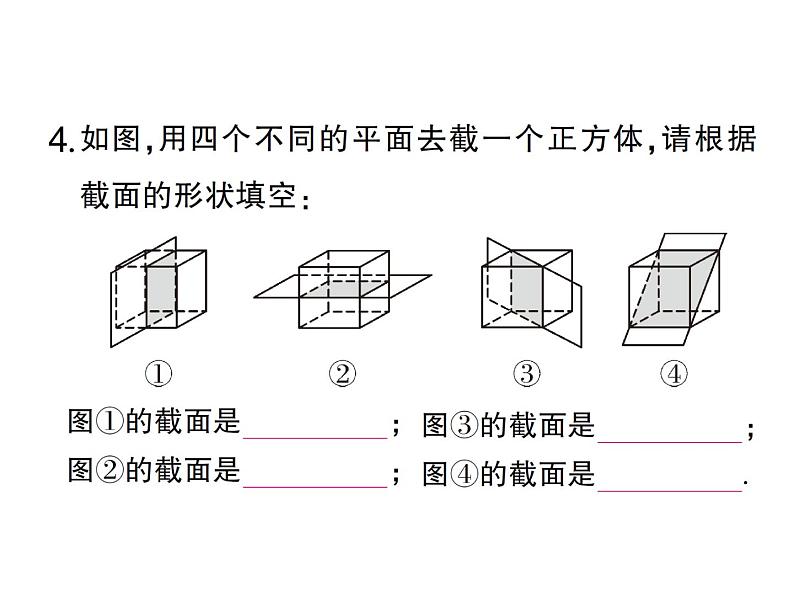 1.3截一个几何体- 2024-2025七年级北师大版数学上册作业课件第5页