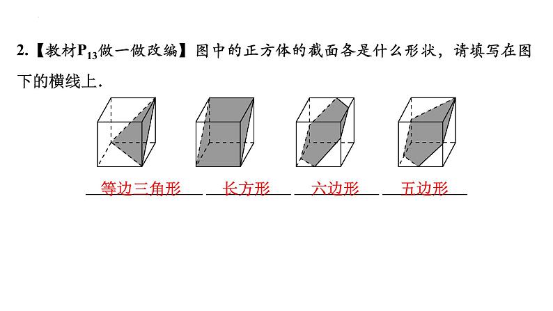 1.3截一个几何体讲练课件 2024-2025学年北师大版数学七年级上册04