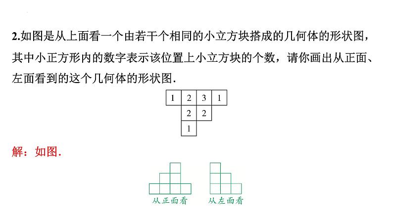 1.4从三个方向看物体的形状讲练课件 2024-2025学年北师大版数学七年级上册第7页