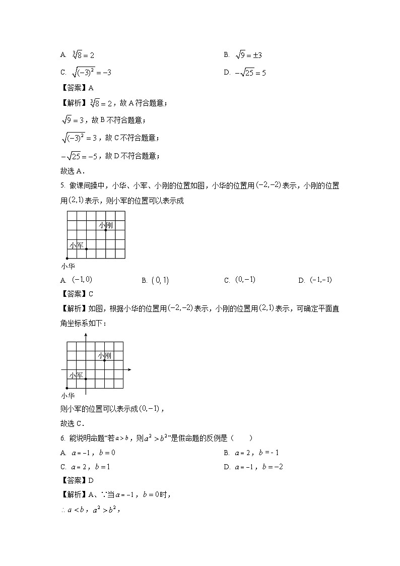 数学：福建省龙岩市新罗区2023-2024学年七年级下学期期中试题（解析版）第2页