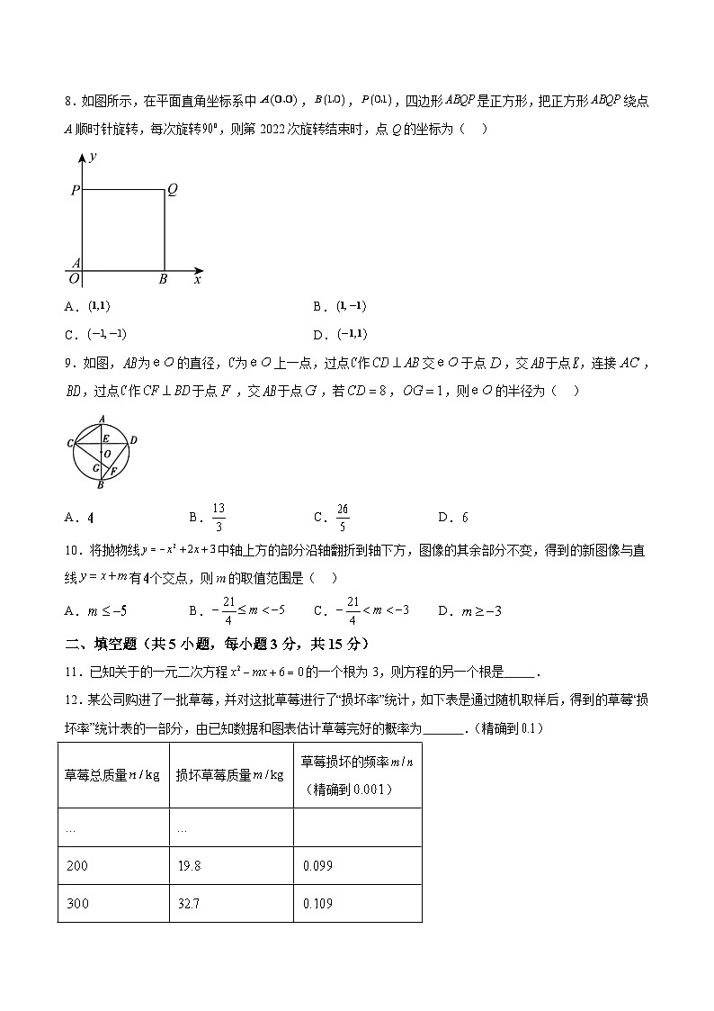 湖南省常德市津市市2024届九年级下学期中考一模数学试卷(含解析)02