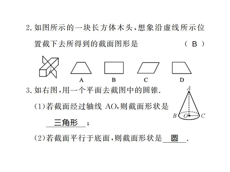 北师大版2024-2025七年级数学上册1.3截一个几何体 习题课件第4页