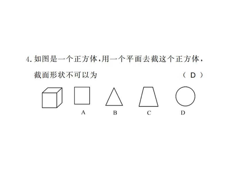 北师大版2024-2025七年级数学上册1.3截一个几何体 习题课件第5页