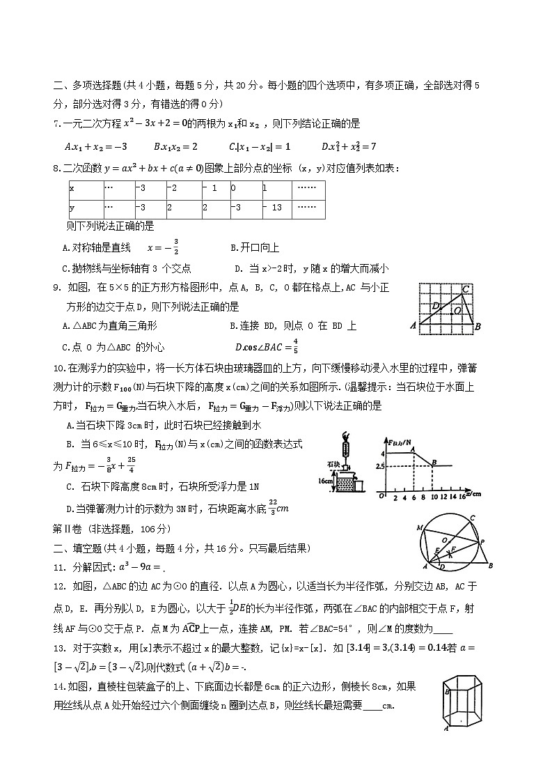 2024年山东省潍坊市寿光市中考三模数学试题第2页
