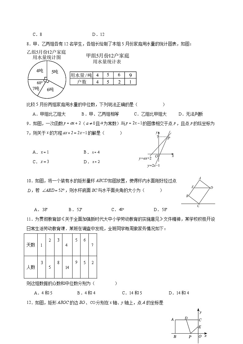 贵州省黔东南州2023-2024学年 八年级下学期 数学期末模拟测试卷第2页