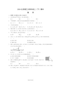 2024北京理工大附中初二下学期期中数学试卷及答案