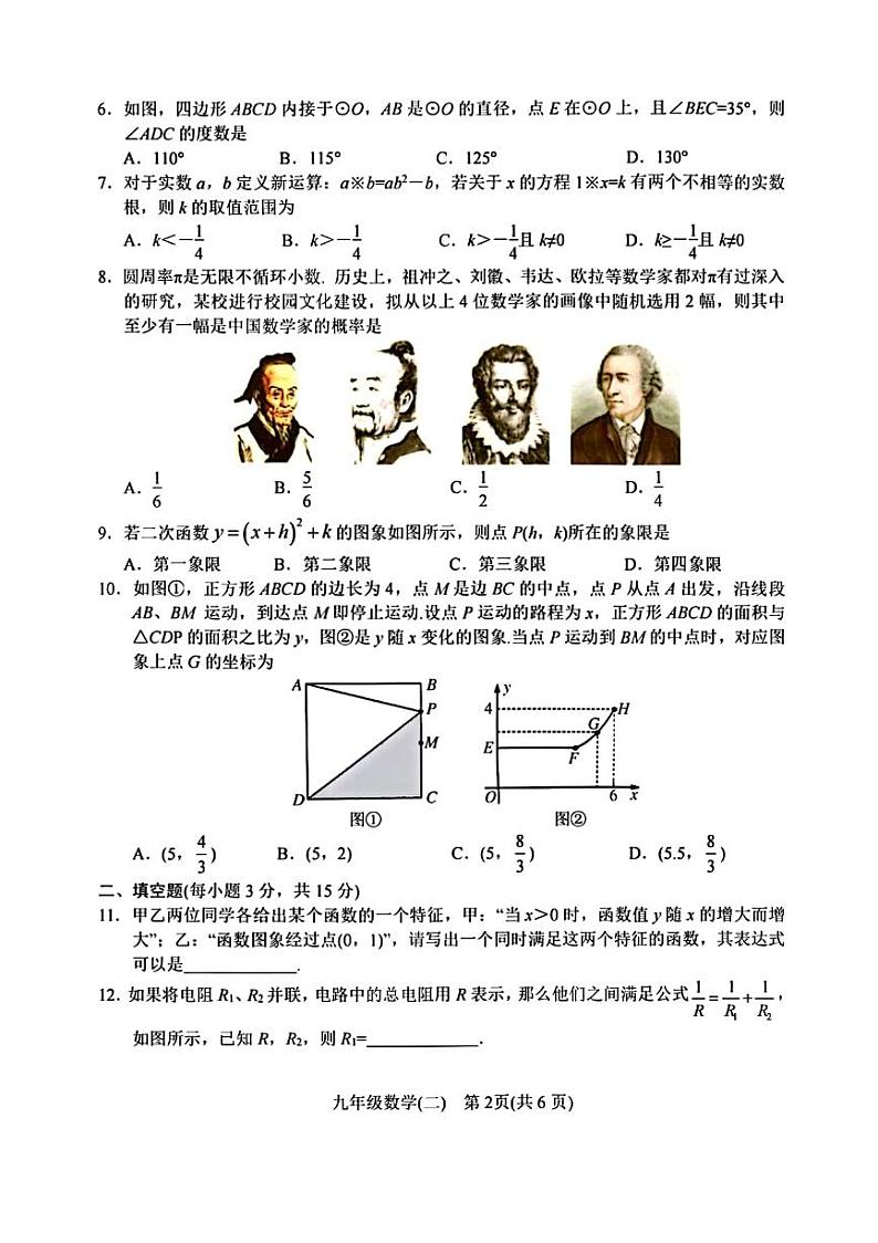 河南省南阳市2024年中考二模数学试题02