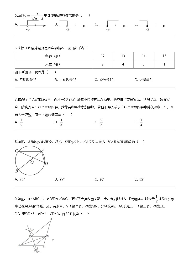 2024年内蒙古巴彦淖尔临河区中考模拟数学试卷02
