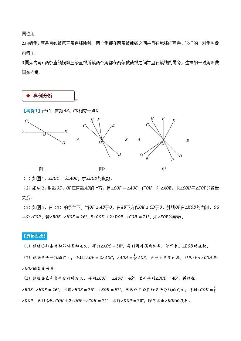 专题5.1 相交线中的角度综合（压轴题专项讲练）（人教版）（原卷版）-2023-2024学年七年级数学下册压轴题专项讲练系列（人教版）第2页