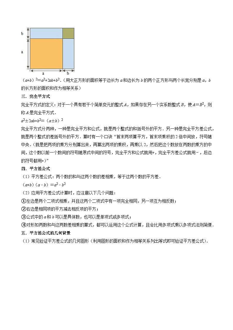 第10讲 乘法公式（8个考点+8种题型+强化训练）（原卷版）-2023-2024学年七年级数学下册同步学与练（苏科版）第2页