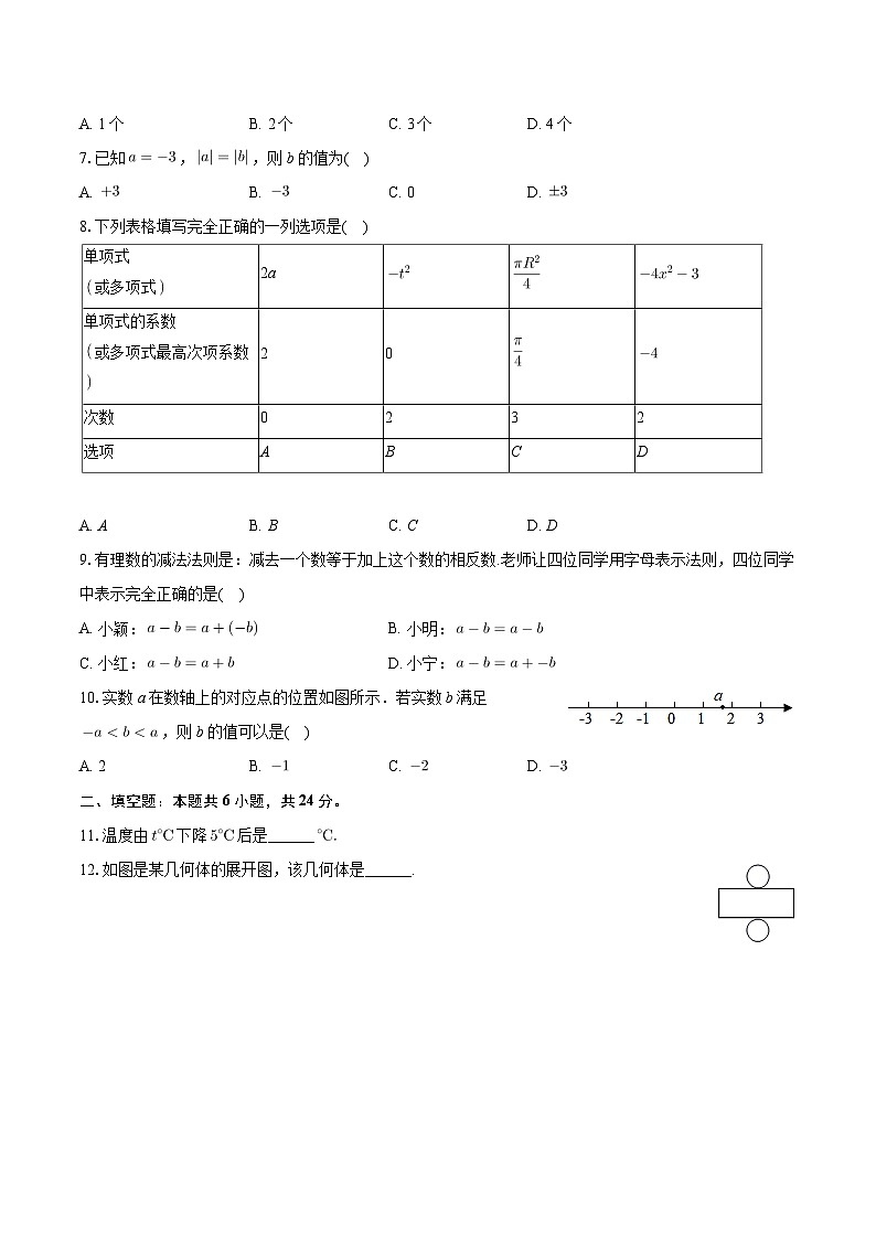 河南省濮阳市经开区2023-2024学年七年级上学期期末数学试卷第2页
