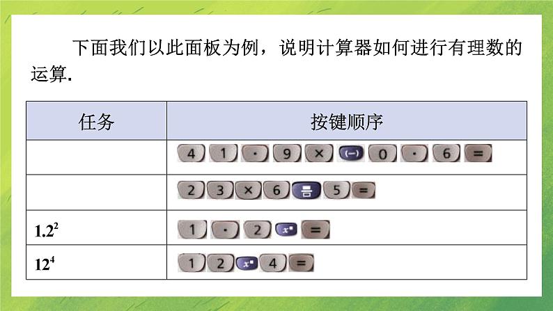 北师大版七年级上册数学 2.12用计算器进行运算-课件PPT第7页