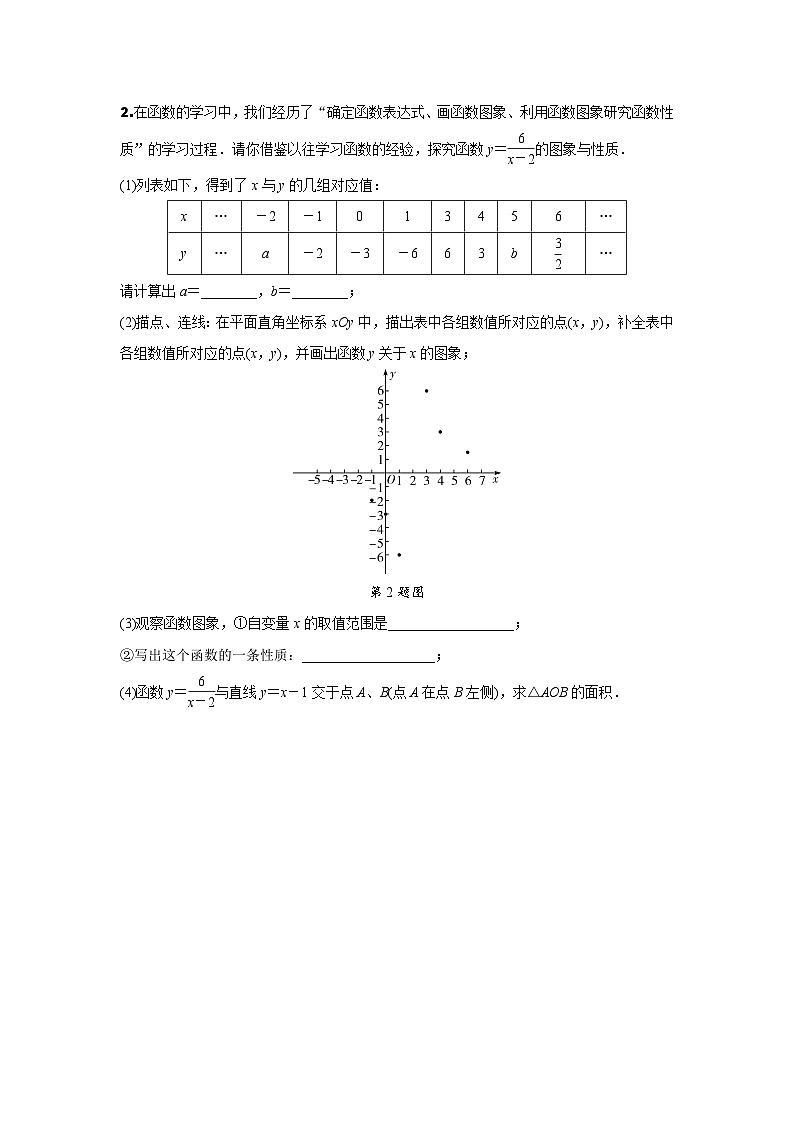 2024陕西中考数学二轮专题训练 题型十一  函数图象性质探究题 (含答案)02