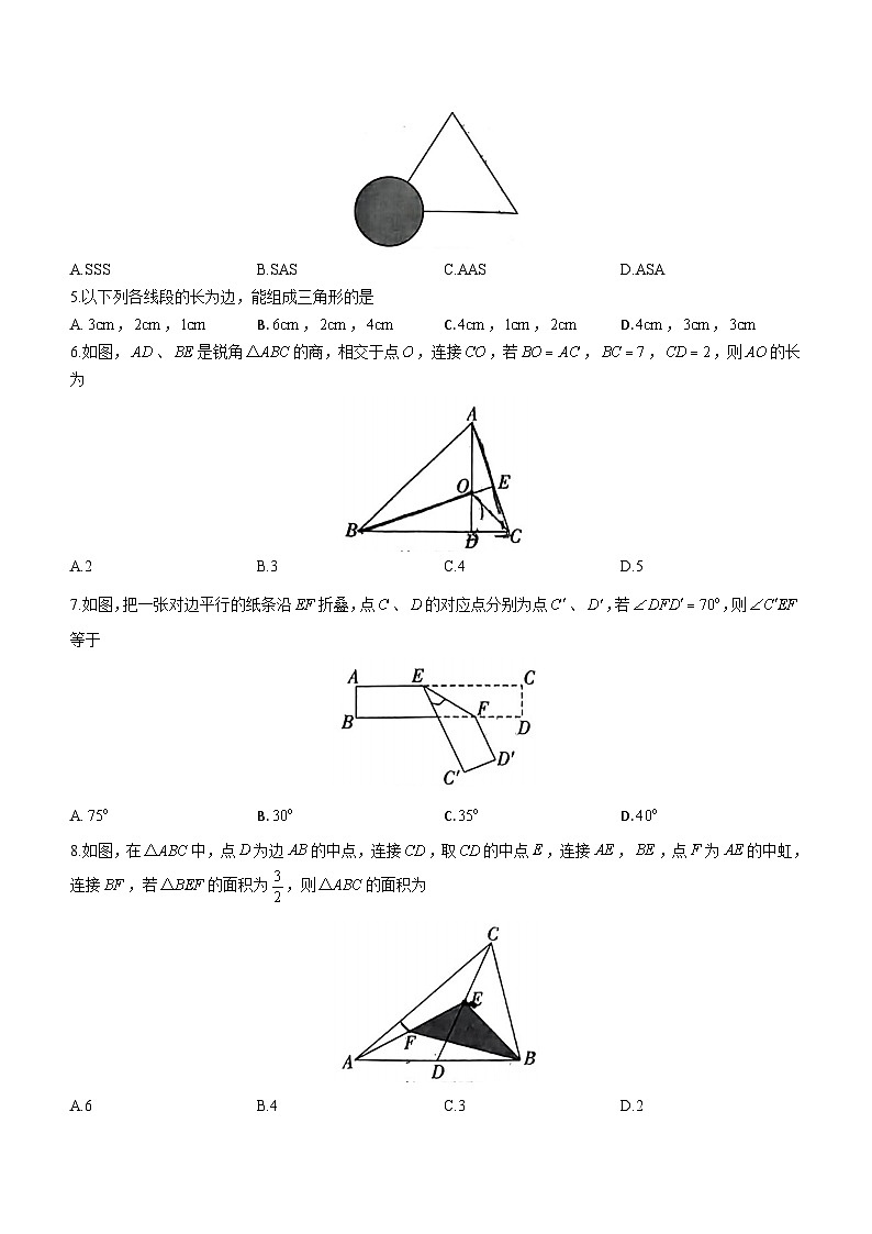 陕西省咸阳市渭城区第二初级中学2023~2024学年七年级下学期第二次月考数学试题(无答案)02