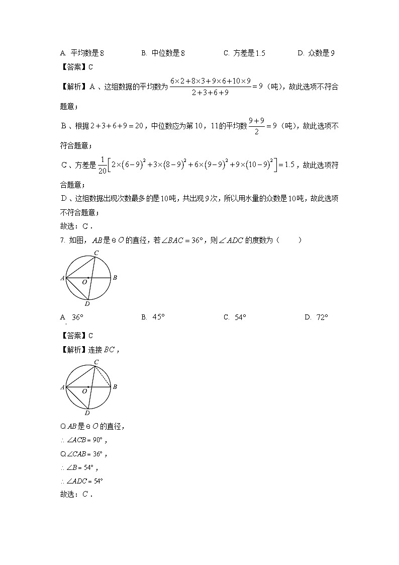数学：湖南省长沙市望城区部分学校2024年中考一模试题（解析版）03