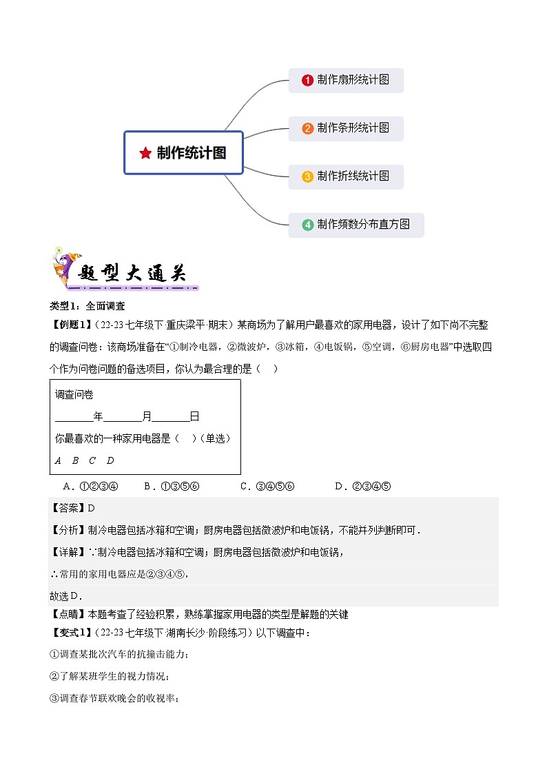 专题6数据的收集、整理与描述（考题猜想，调查方式的选择三种题型与制作统计图四种题型）（解析版）第2页